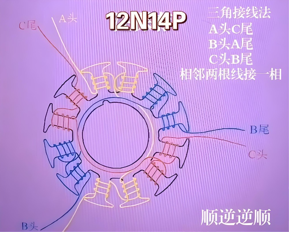 Brushless Motor Winding and Stator Technical Diagram